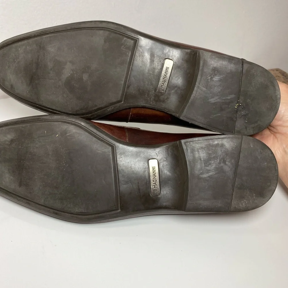 MAGNANNI Men's Brown Leather LINO Loafers Shoes 15061 Size 9.5 M‎ Made in Spain